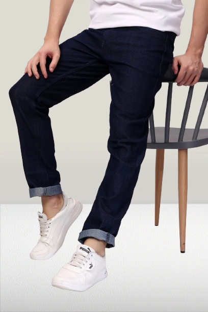 EditLook Men Mid Rise Navy Blue Jeans